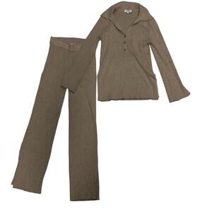 525 America Women's Sweater Slit Leg Pants Matching Set Cabin Core Size Small